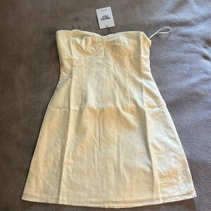 Malena strapless mini dress lemon